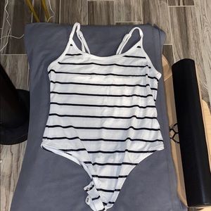 Striped onesie from the rack